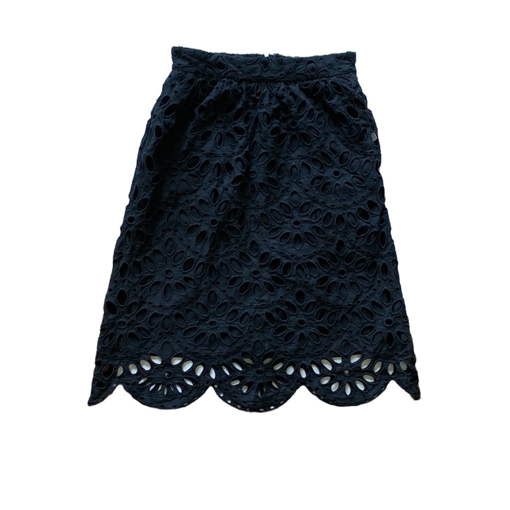 Ann Taylor Black Lace A-Line Skirt